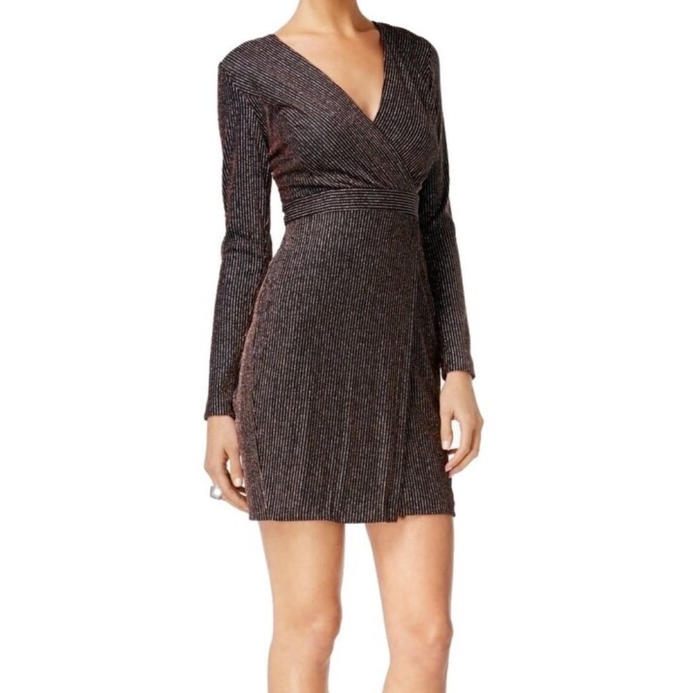 Guess Sequin Pinstriped Cocktail Dress